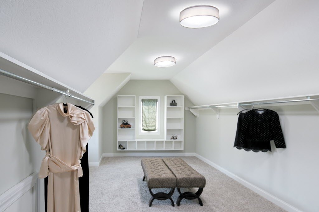 attic space, walk in closet, solar tubes